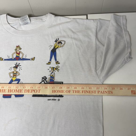 Vtg Health Club Aerobics Exercise Yoga Gym Sam Sport Jerzees Tag Adult XL GUC - Picture 7 of 10